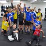kids soccer team training